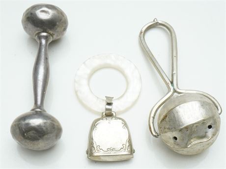 Three Sterling Silver Baby Items