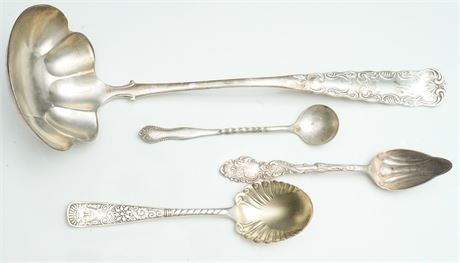 Four Silver Plated Antique Serving Items