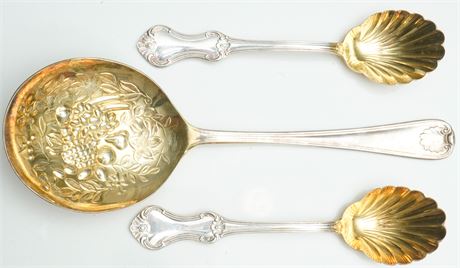 Three Silver Plated Fruit Spoons