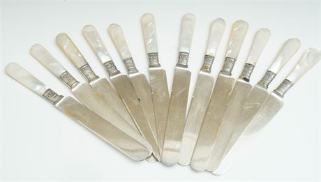 12 Knives with Mother-Of-Pearl Handles