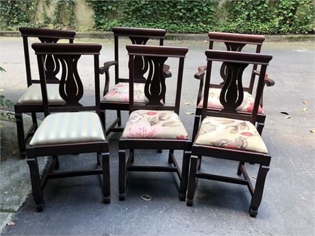 Set of SIX (6) Colonial Revival Dining Chairs