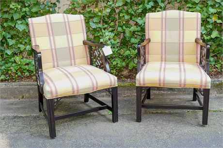 Pair Chinese Chippendale Armchairs