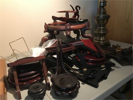 Miscellaneous Lot Chinese Hardwood Stands
