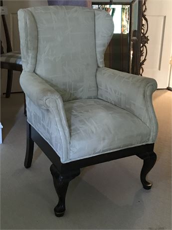 Upholstered Queen Anne Style Wing Chair