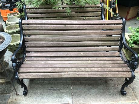 Pair Cast-Iron Park Benches