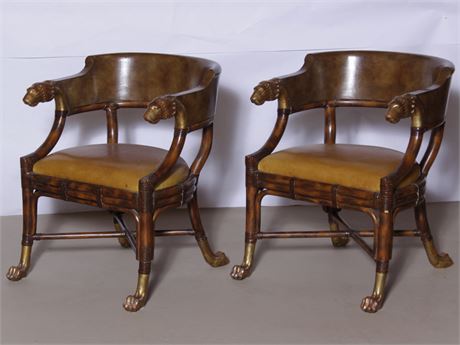 Pair of Empire Style Fauteuils de Bureau