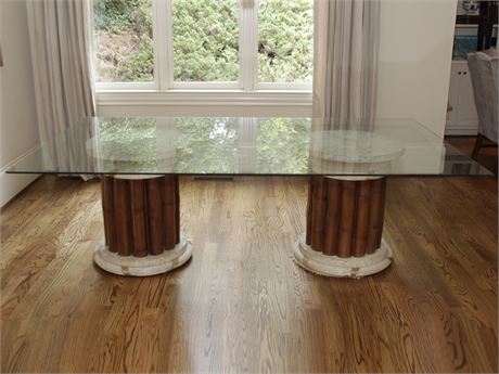 Contemporary Glass Top Dining Table