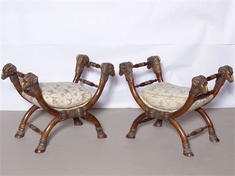 Pair Curule Benches