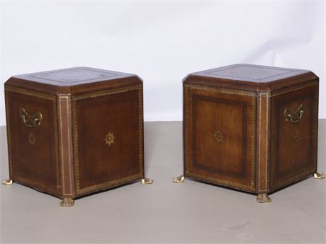 Pair of MAITLAND SMITH Leather Taborets