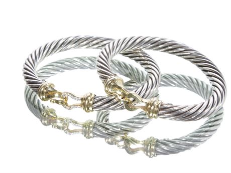 Two DAVID YURMAN - Iconic Cable Buckle Bracelets