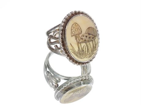 Bone and Silver Ring