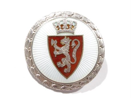 Sterling Silver And Enamel Armorial Pin