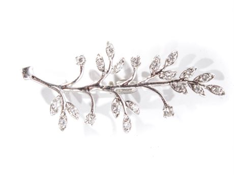 Platinum and Diamond Branch Form Dress Pin