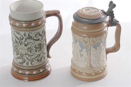 Lot of Two METTLACH German Steins