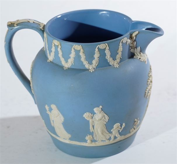 WEDGWOOD Pitcher In Blue Jasperware