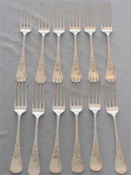 12 Sterling Silver Luncheon Forks