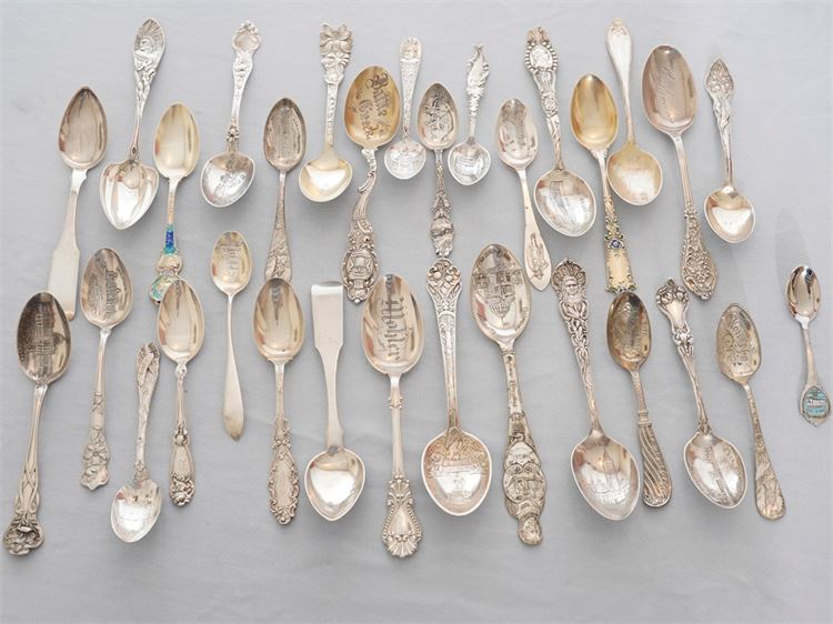 Lot of Sterling Silver Souvenir Spoons