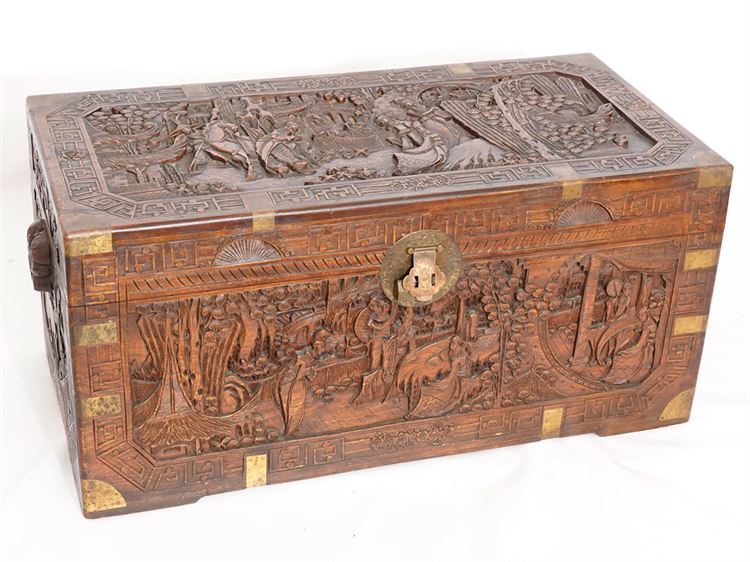 Carved Chinese Camphor Chest