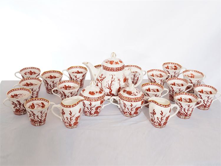 Partial COALPORT "Indian Tree Coral" Tea Service