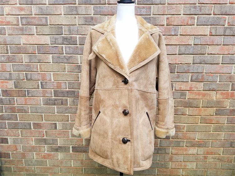 FRENCH CREEK Mid Length Suede and Fur lined Coat