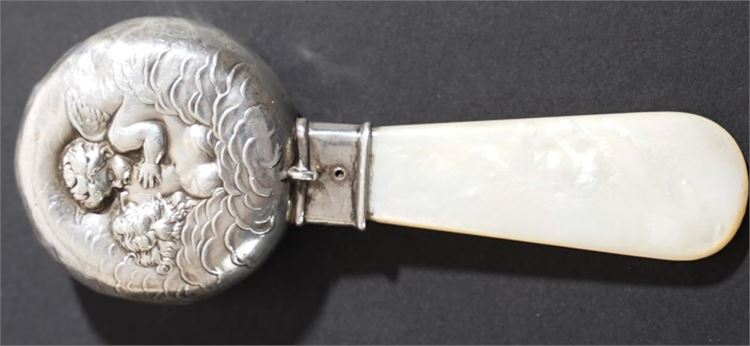 Sterling Silver & Mother-Of-Pearl Rattle