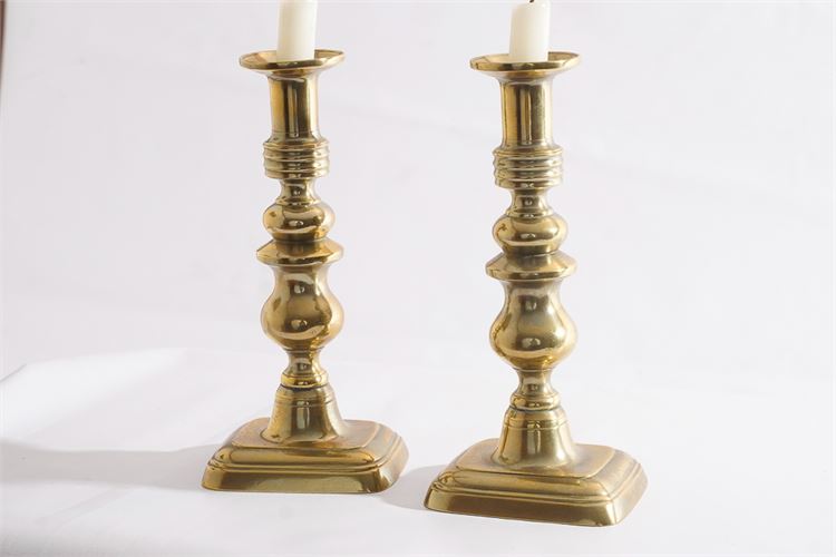 Pair Antique Brass Candlesticks