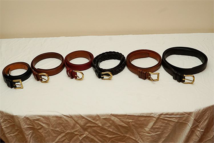 Lot of Six (6) Men's Belts by COACH