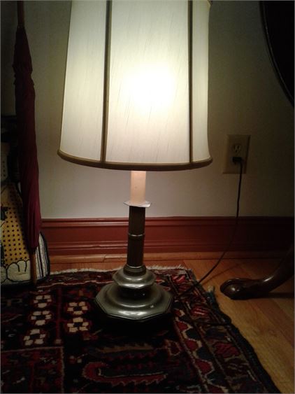 Pewter Candlestick Lamp