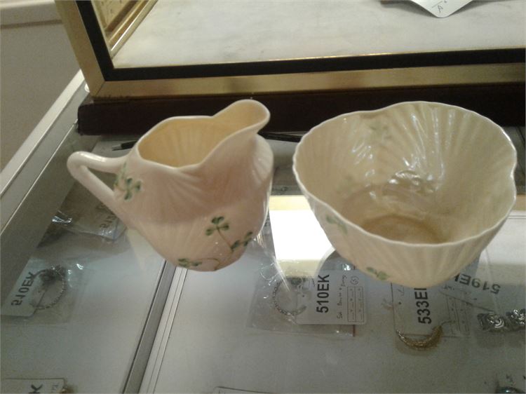 VINTAGE BELEEK Sugar and Creamer