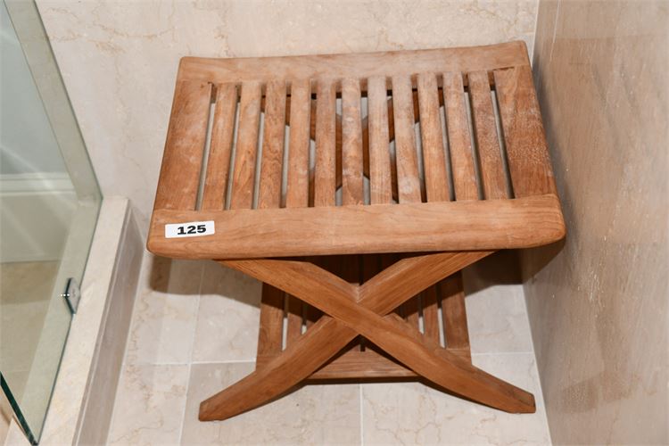 Shower Stool with Storage Shelf