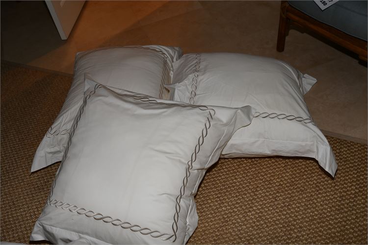 Group Lot of Down Pillows With Covers