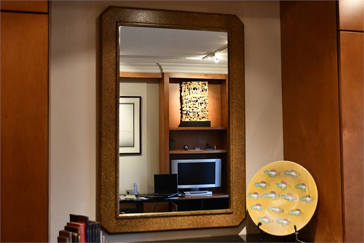 Wall Mirror With Gold Lacquer Specked Finish