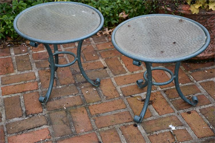 Two (2) Brown Jordan Tambour Tables