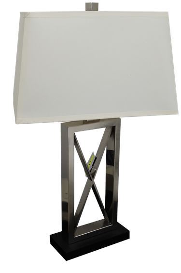 Pair of Contemporary Polished Steel Table Lamps