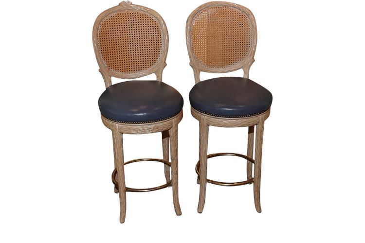 Pair of "Faux Bois" Kitchen Stools