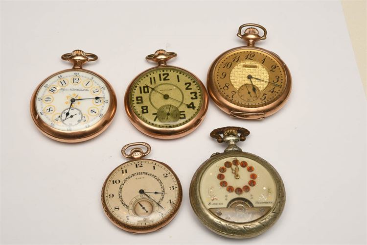 Lot of Five (5) Gold Filled Pocket Watches