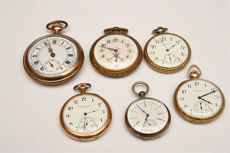 Lot of Six (6) Gold Filled Pocket Watches