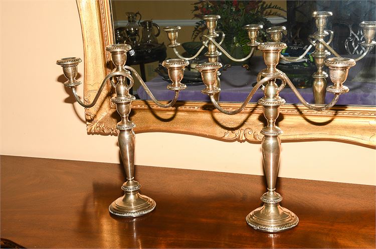 Pair of POOLE Sterling Silver Candelabra