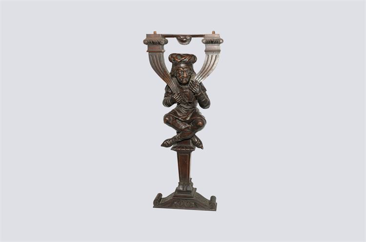 Carved Wooden Figural Support