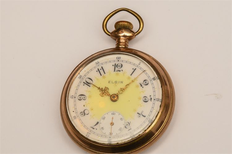 ELGIN Gold Filled Openface Pocket Watch