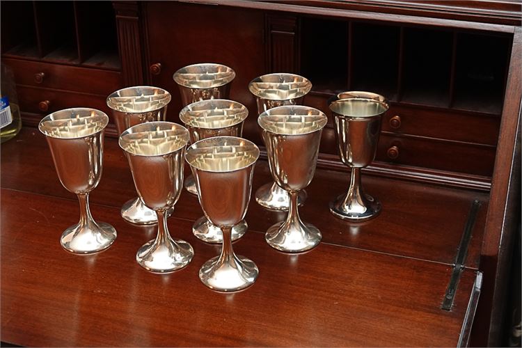 Set of Eight (8) Sterling Silver Goblets