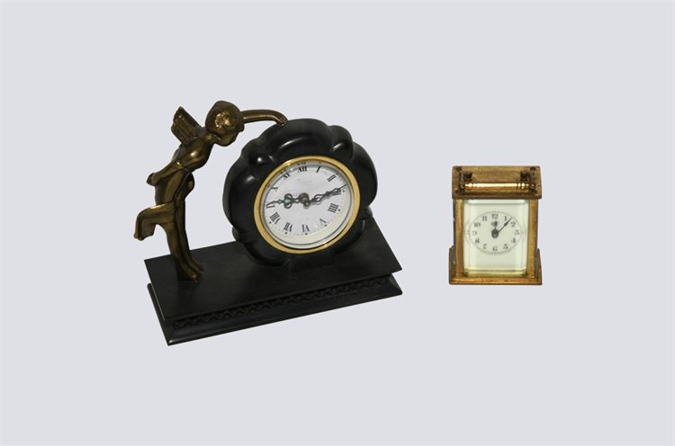 Vintage Brass Carriage Clock etc