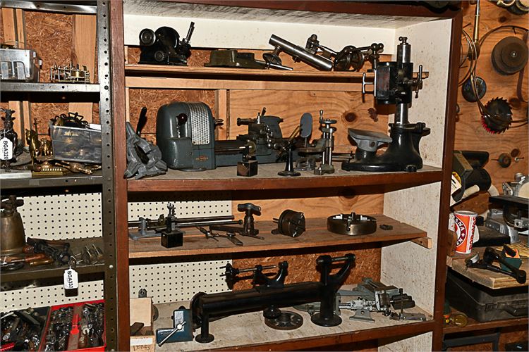 Four Shelves of Industrial Machinist Tools