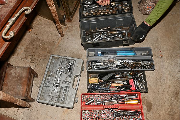 Group of Tools Mostly Ratchets and Sockets