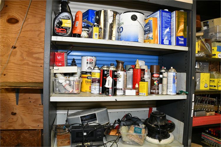 Three Shelves Buffing,Painting Supplies and Miscellaneous