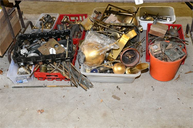 Group Lot of Brass Hardware & Decorative Objects