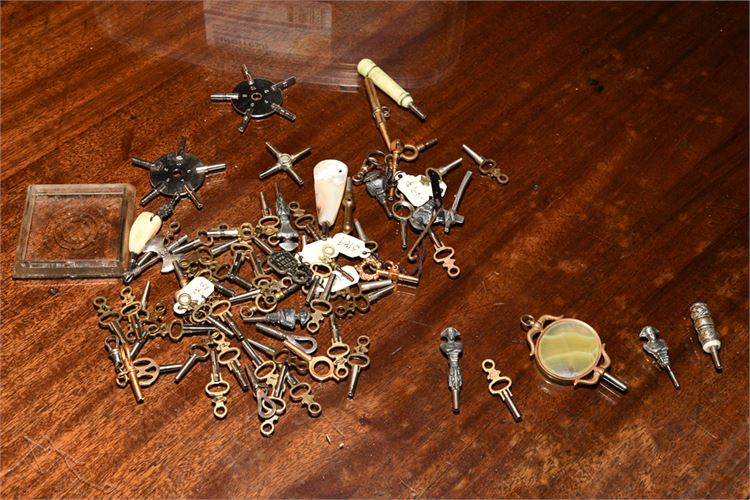 Large Group of Pocket Watch Keys