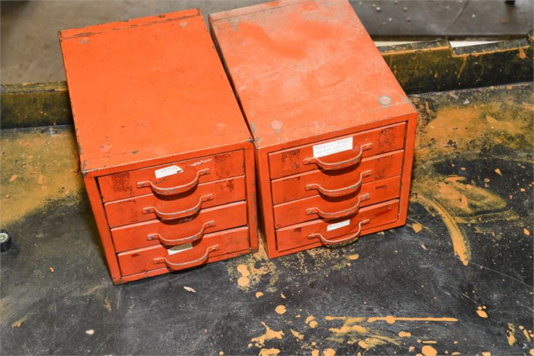 Two Small Metal Multi-Drawer Cabinets