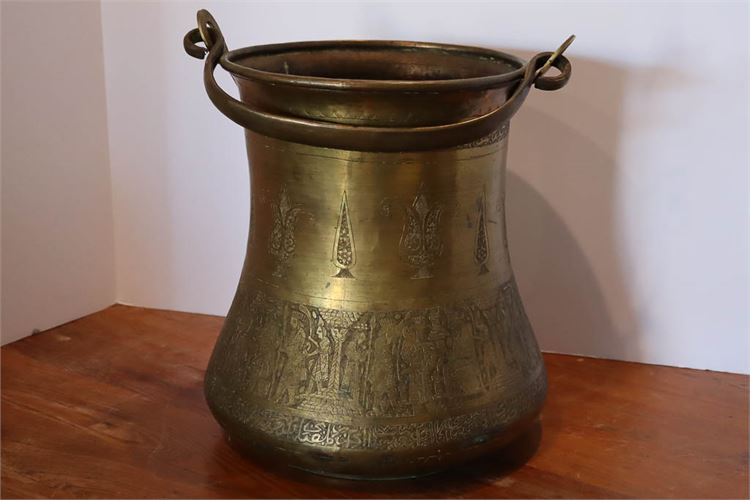 Vintage Middle Eastern Brass Pail