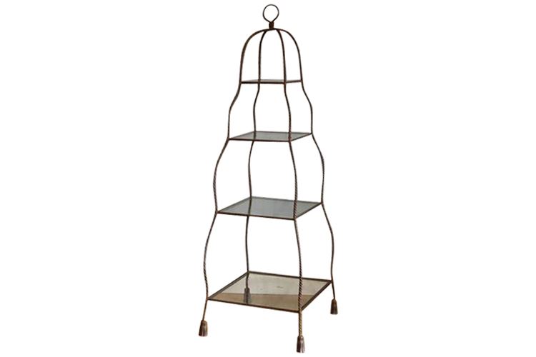 Hollywood Regency Gilt Metal Etagere